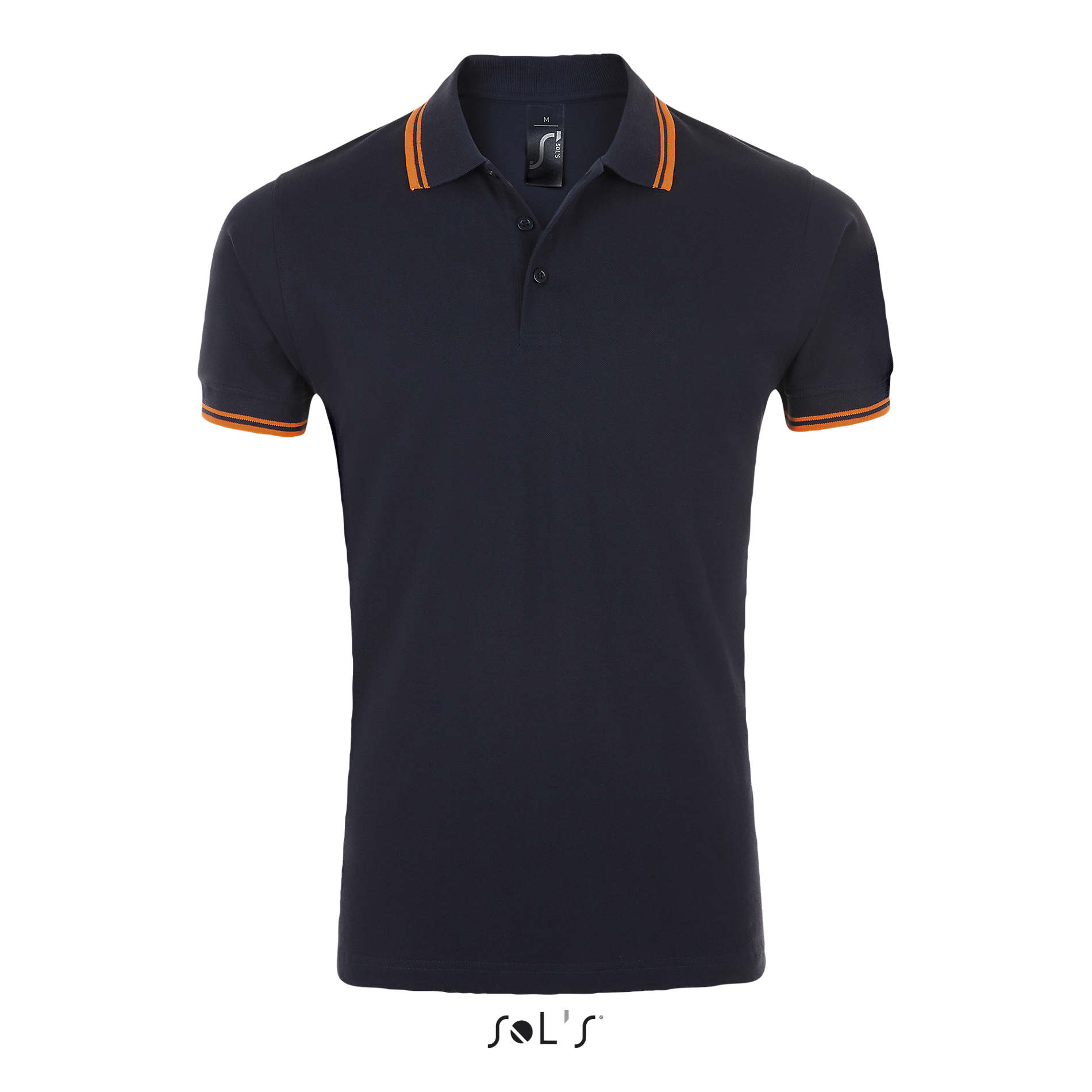Polo personnalisable Homme 200g - PASADENA French Marine/Orange Fluo